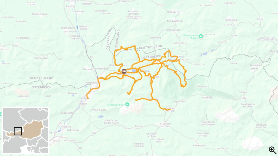 Le Tyrol à VTT électrique carte itinéraire