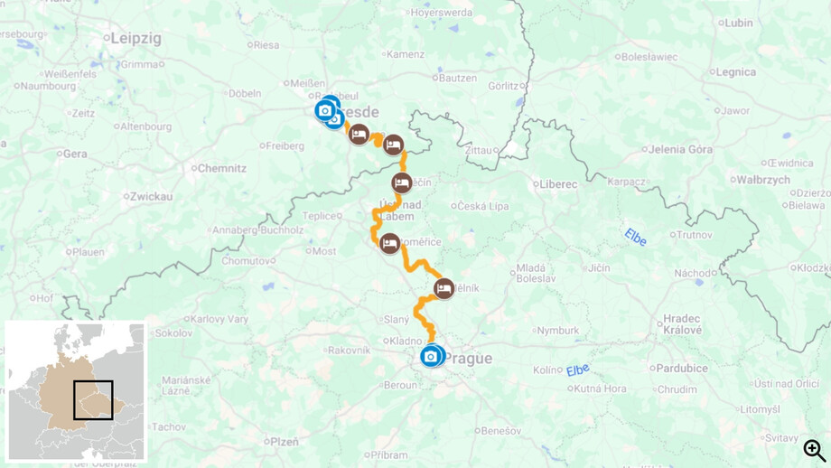 L'Elbe de Prague à Dresde itinéraire à vélo