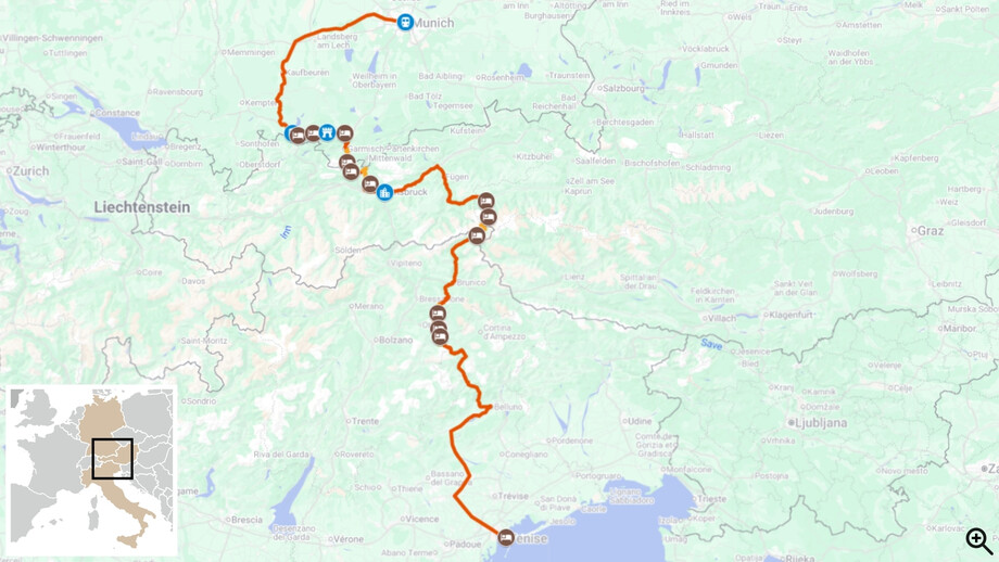 traversée des alpes, trek guidé de munich à venise