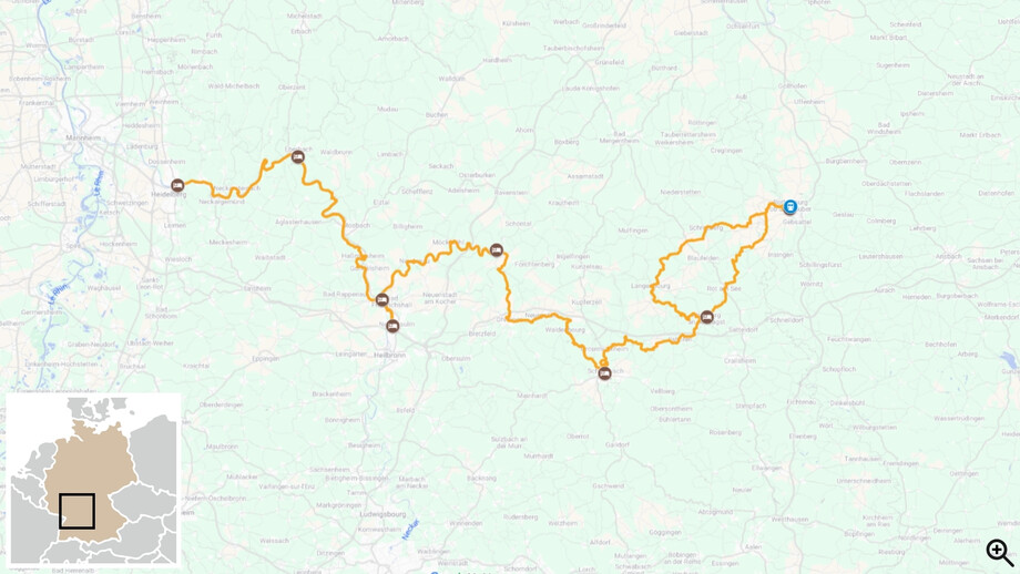 La route des châteaux, de Heidelberg à Rothenburg vélo 