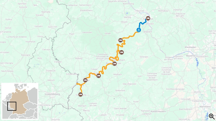 De Coblence à Sarrebourg à vélo et bateau à bord du MS Olympia