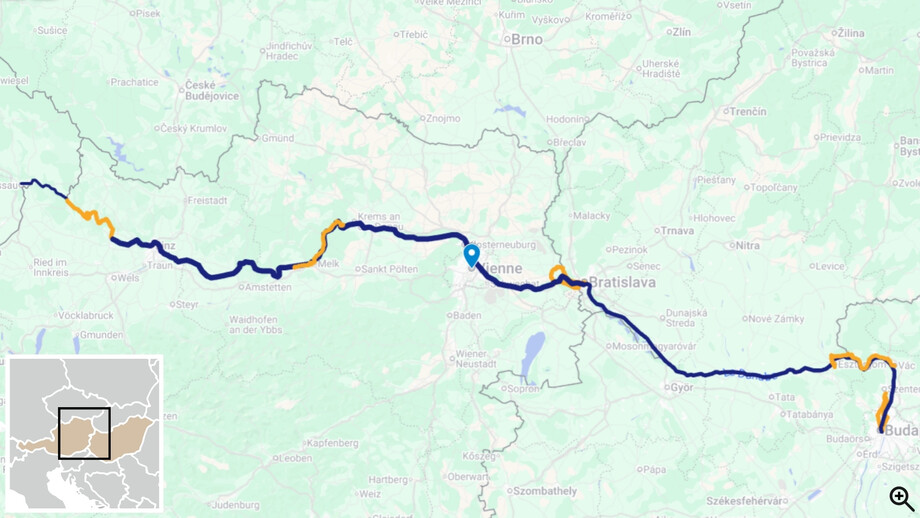 Le Danube de Passau à Budapest, à bord du MS Manon carte itinéraire