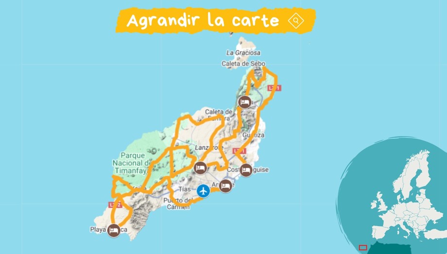 Itinéraire lanzarote à vélo