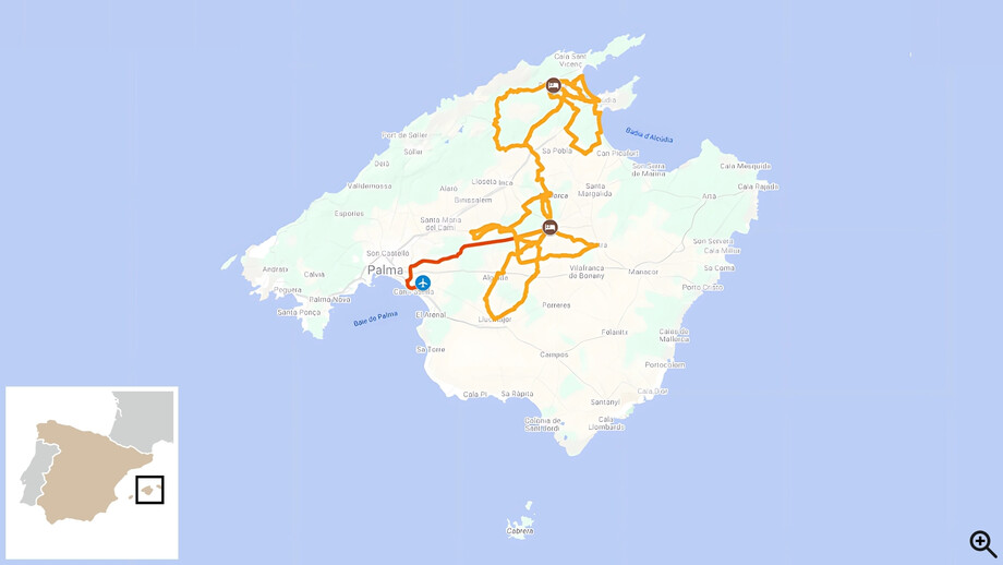 carte itinéraire randonnée à Majorque
