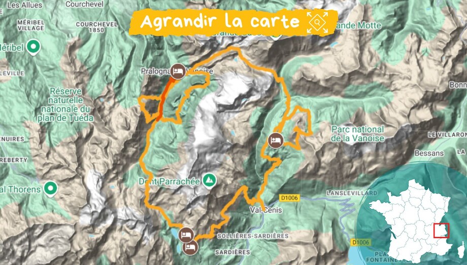 FRALP0023 - La Vanoise, entre vallées et glaciers carte