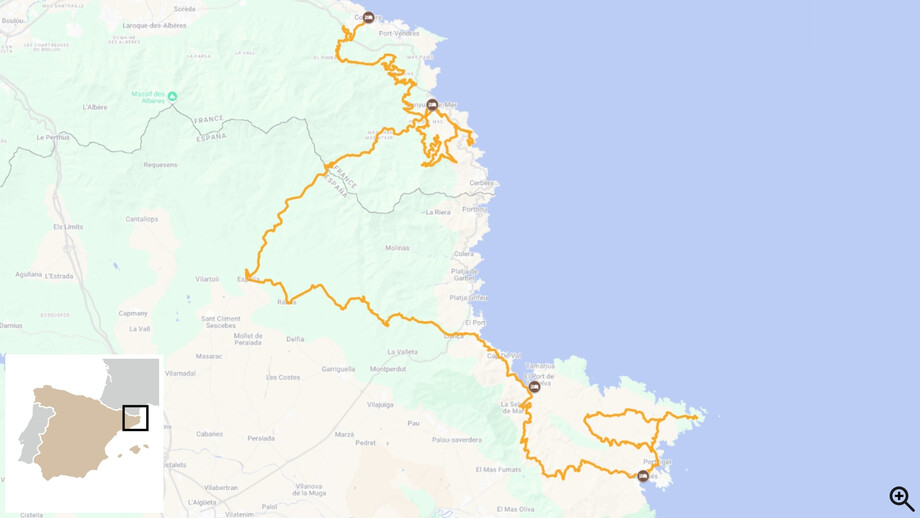 itinéraire VTT Collioure à Cadaquès 