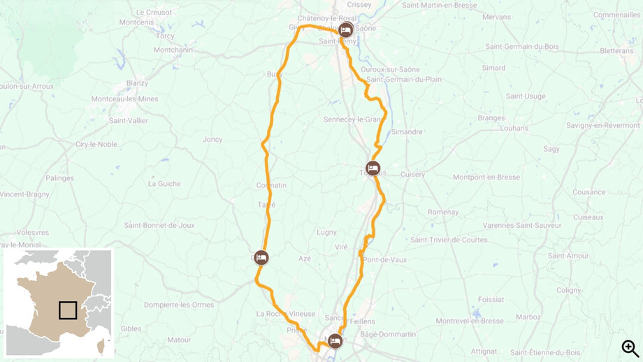 Bourgogne du Sud Grands crus et art roman CARTE