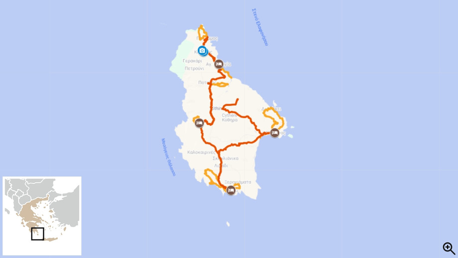 tour de l'ile de cythère grèce randonnée facile