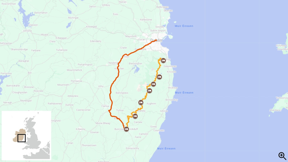 trek la voie de Wicklow itinéraire