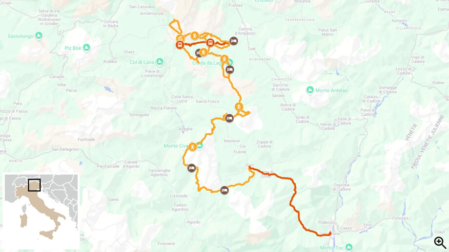 Dolomites : Alta Via 1 carte itinéraire 