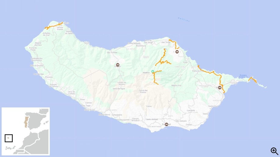 carte trek randonnée Madère