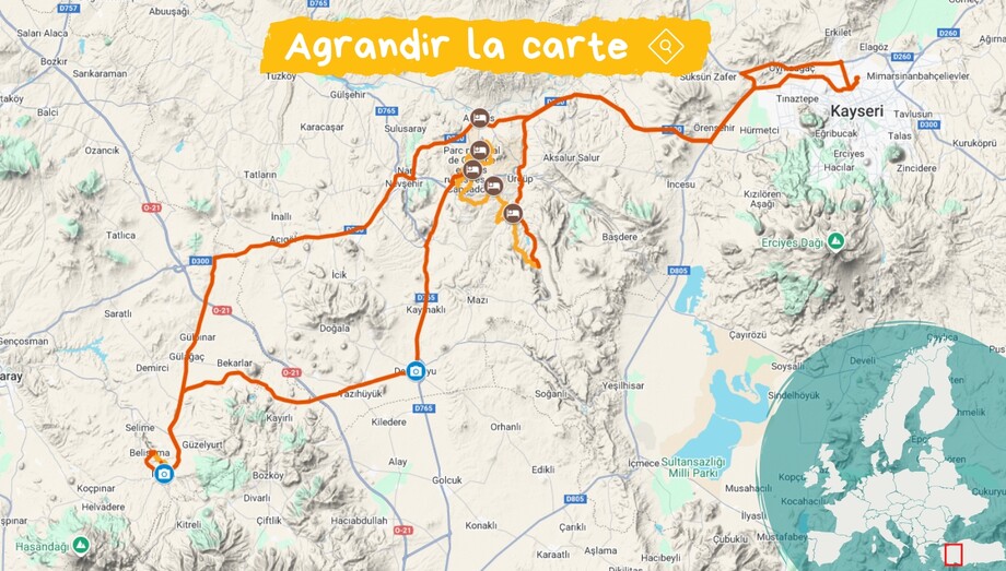 Carte Cappadoce trek 