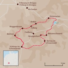 Carte du Tour de la Haute Forêt-Noire © Florian Calvat, fond de carte : GeoAtlas Carte du Tour de la Haute Forêt-Noire