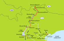 Itinéraire de Bolzano à Vérone à vélo Itinéraire de Bolzano à Vérone à vélo