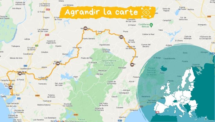 Itinéraire sur les villages blancs d'Andalousie entre Ronda et Cadix