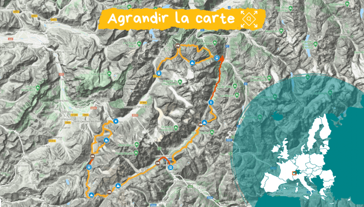 Carte Tour du Mont Blanc, le classique 