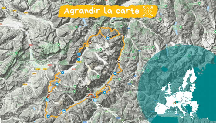 Carte Tour du Mont Blanc, l'intégrale