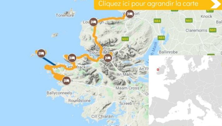 Carte itinéraire vélo Irlande Wild Atlantic Way