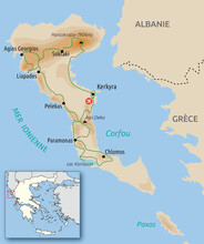 Carte Corfou a velo © Nicolas Pagiatis base OpenStreetmap Carte Corfou a velo © Nicolas Pagiatis