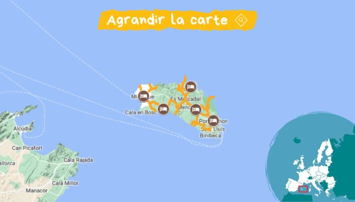 Itinéraire de Minorque à vélo, île Baléares