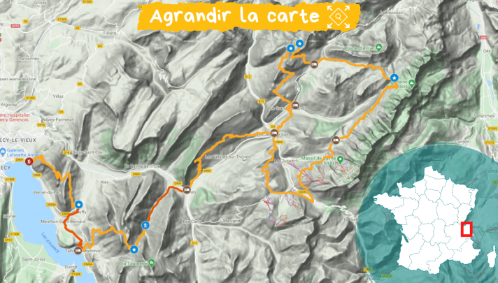 Itinéraire des Aravis au lac d'Annecy