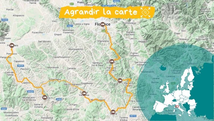 Itinéraire de la Toscane à vélo