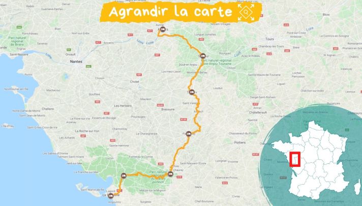 Itinéraire la Vélo Francette d'Angers à la Rochette