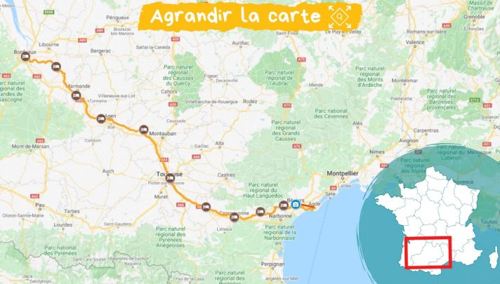 Itinéraire Le Canal des Deux-Mers de Bordeaux à la mer