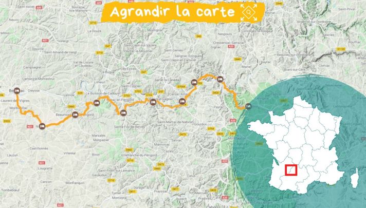 Itinéraire Le Périgord, de Bergerac à Rocamadour