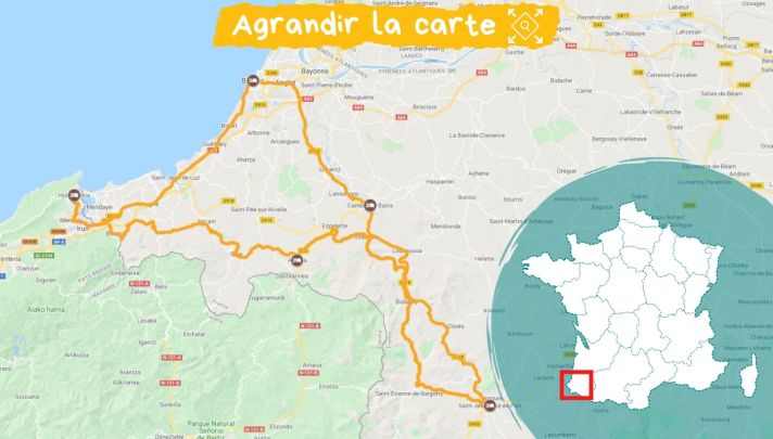 Itinéraire Tour du Pays Basque à vélo