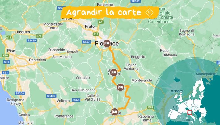 Itinéraire à vélo dans le Chianti sur la route des vins