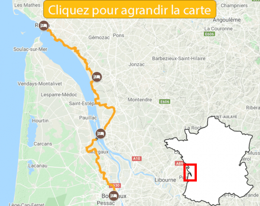 Itinéraire vélo de Royans à Bordeaux