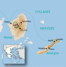Carte du voyage Les Cyclades : Naxos et Amorgos © Éditeur : Nicolas Pagiatis Carte du voyage Les Cyclades : Naxos et Amorgos