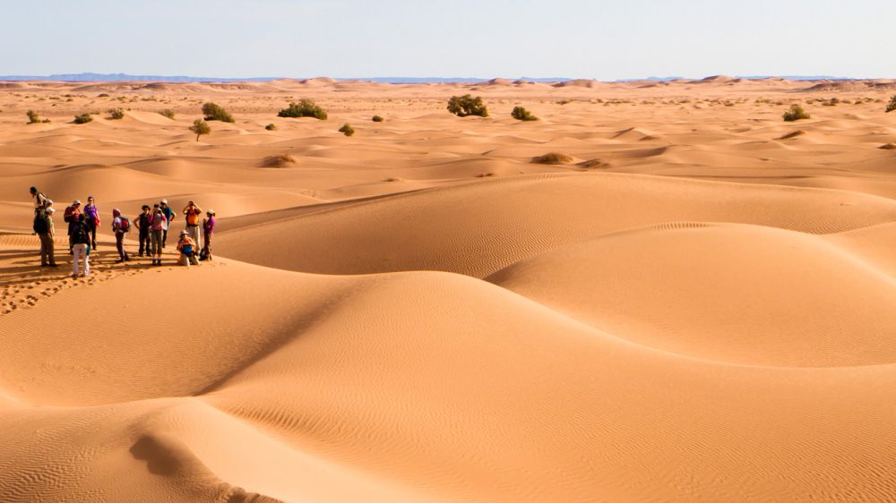Image Randonnée et Yoga dans le désert marocain