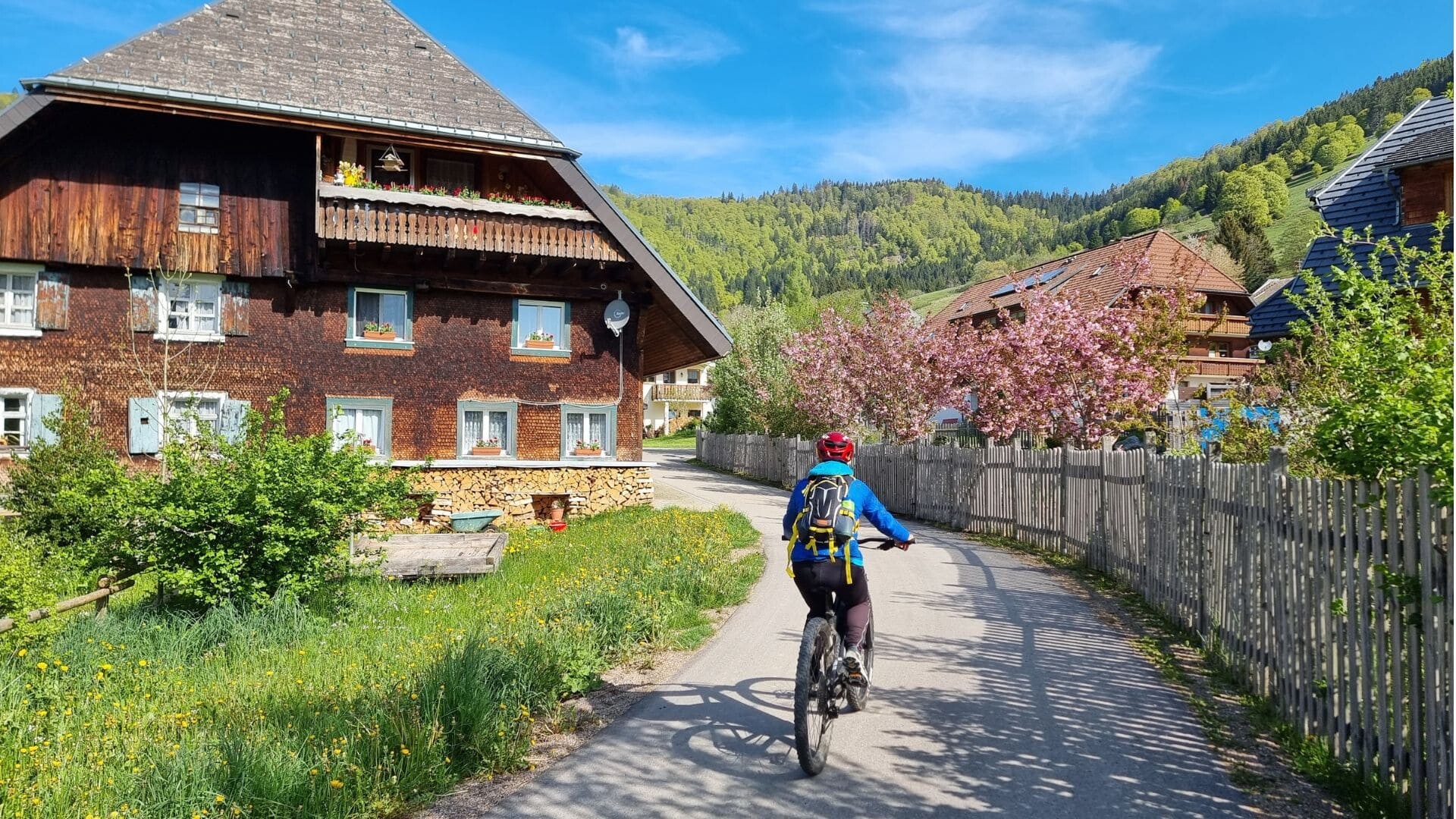 Balade à vélo dans un village de la Forêt-Noire, Allemagne 