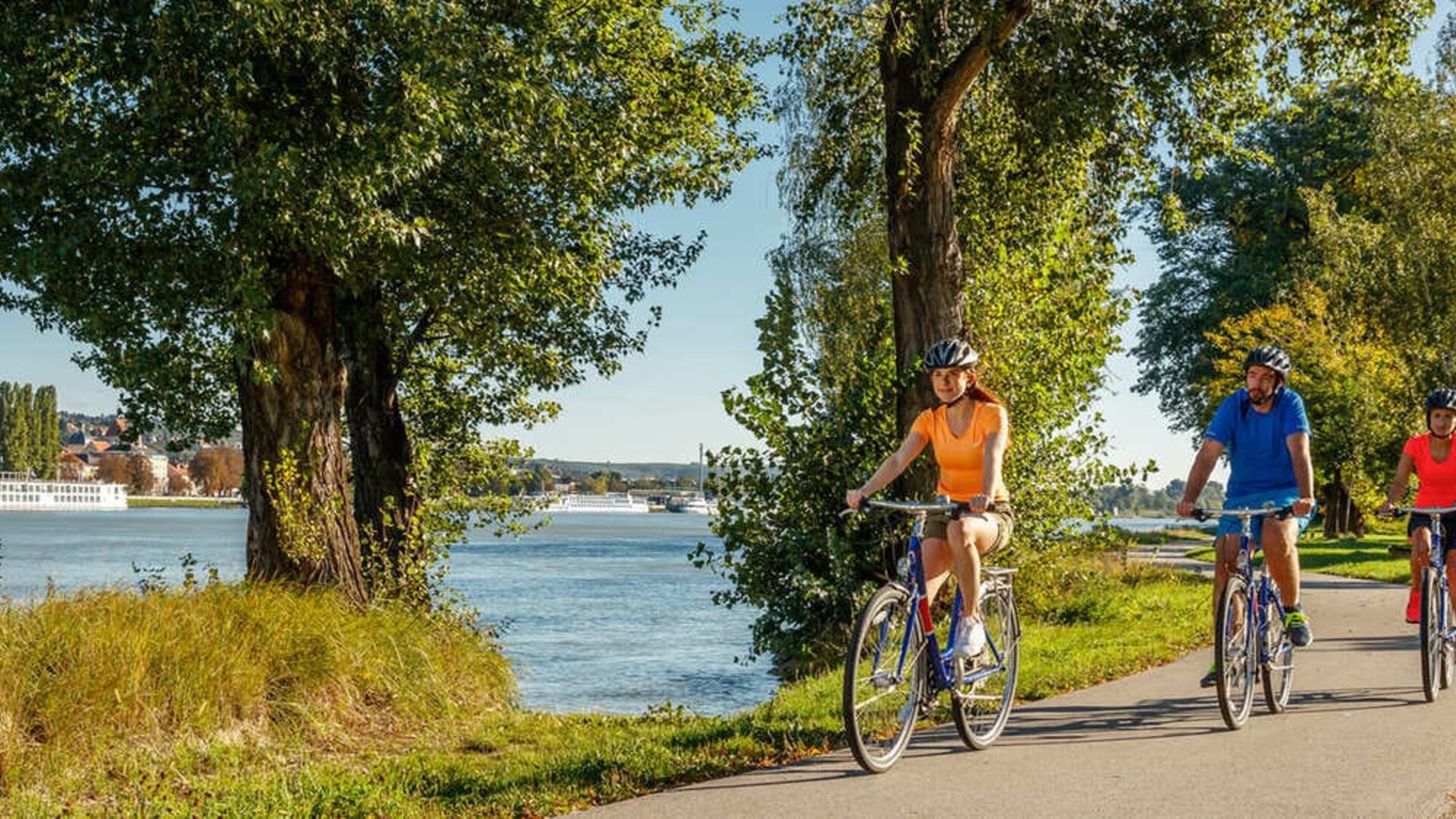 Cyclistes le long du Danube 