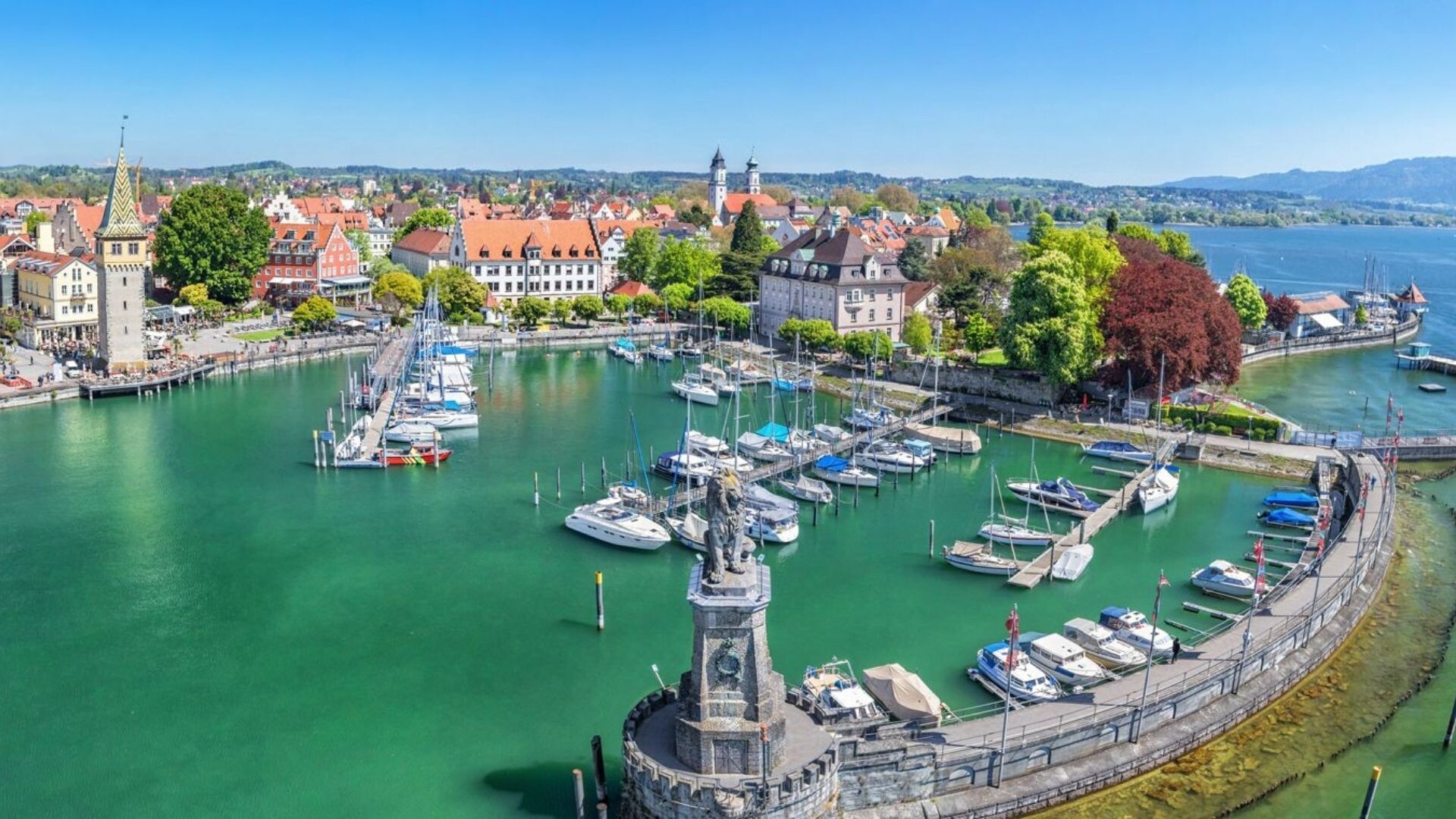Le port de Lindau sur le lac de Constance en Allemagne
