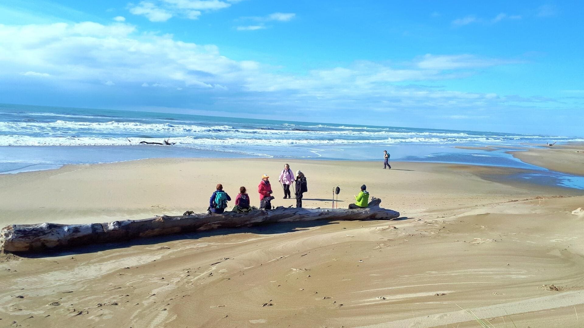 Randonneur sur la plage en Carmague