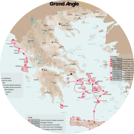 Carte des randonnées en Grèce