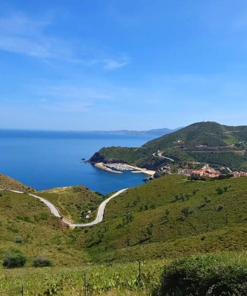 Vue panoramique entre Cerbère et Portbou 