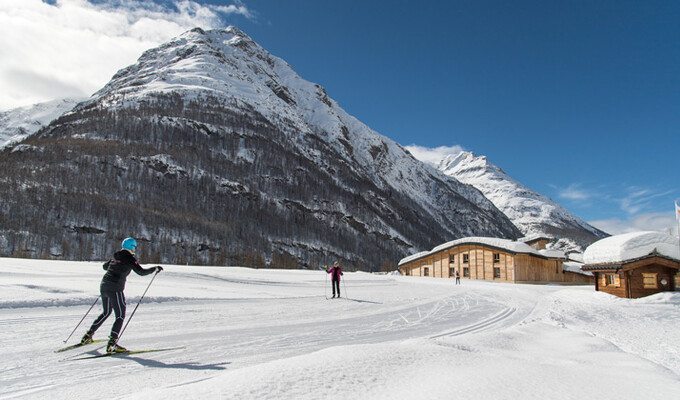 Ski de fond skating à Bessans © Alban Pernet Ski de fond skating à Bessans
