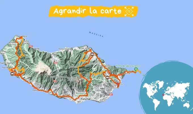 Carte randonnée madère jardin bien etre