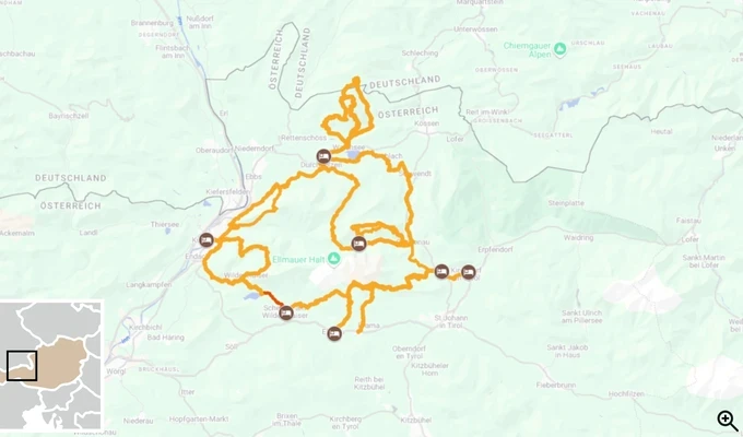 Tour des Montagnes de l’Empereur Kaisergebirge carte itinéraire randonnée