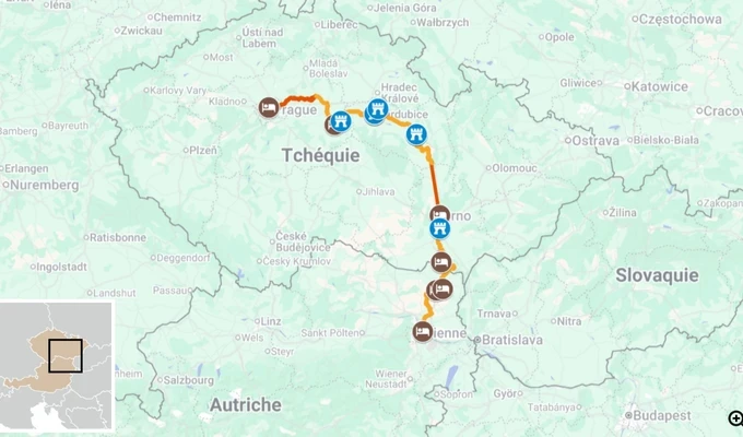 De Prague à Vienne itinéraire