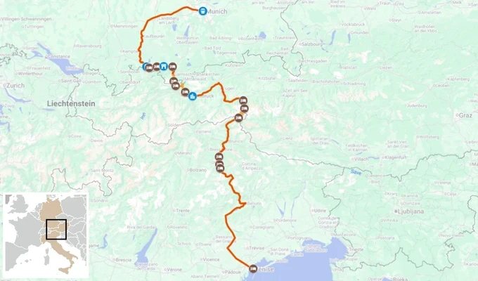 traversée des alpes, trek guidé de munich à venise