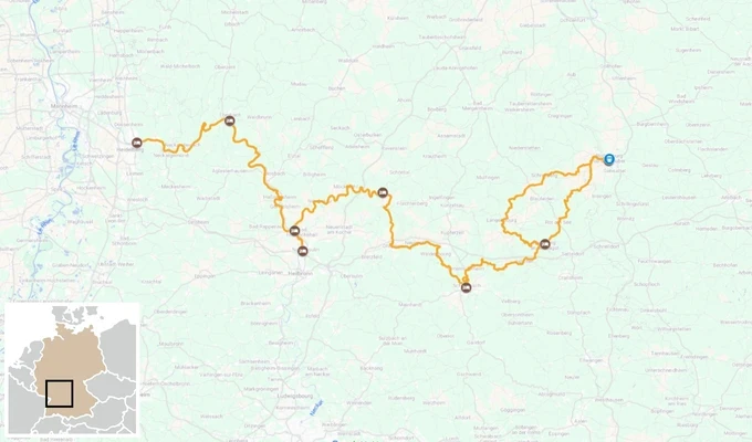 La route des châteaux, de Heidelberg à Rothenburg vélo 