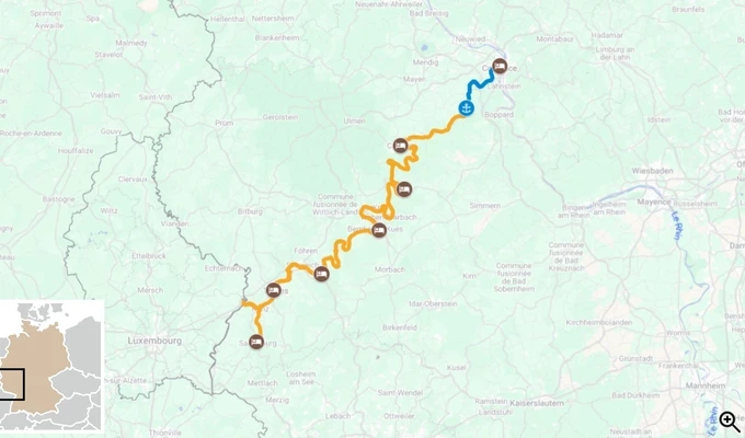 De Coblence à Sarrebourg à vélo et bateau à bord du MS Olympia