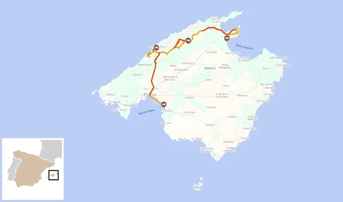 carte randonnée 7 jours Majorque