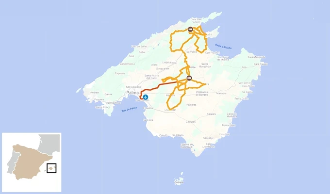 carte itinéraire randonnée à Majorque