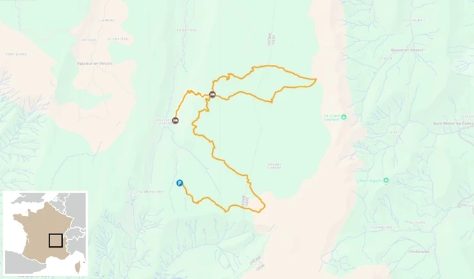 Escapade sur les Hauts Plateaux du Vercors à raquettes itinéraire